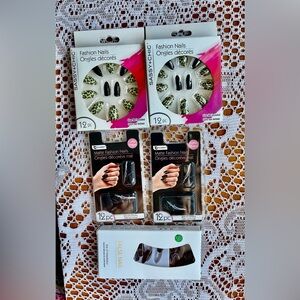 Fake nail 5  sets glue & 1 press on (NIB)